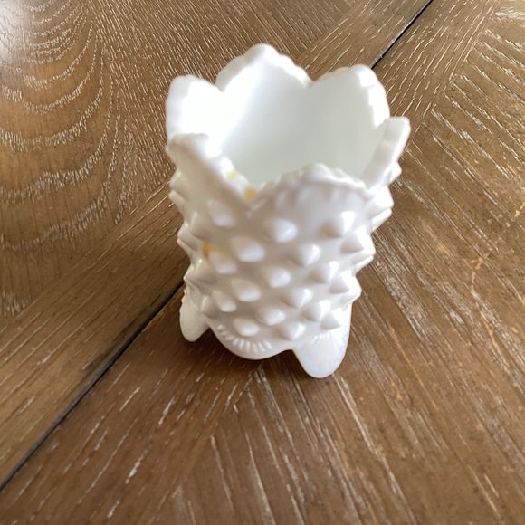 Vintage White MilkGlass Candle Holder or Tooth Pick Holder - Picture 1 of 7